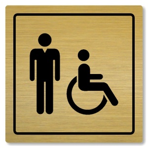 WC muži Invalidé, 100x100mm, zlatá, Arizona